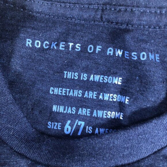 Rockets Of Awesome Size 6/7 Blue Rocket Tee - Picture 3 of 4